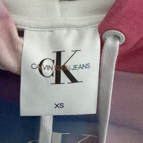 Calvin Klein Jeans Womens Monogram Logo Pullover Cropped Hoodie, Multicolor, XS - Picture 8 of 8